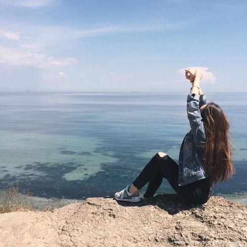 韩国海边图片,碧海蓝天，风情万种